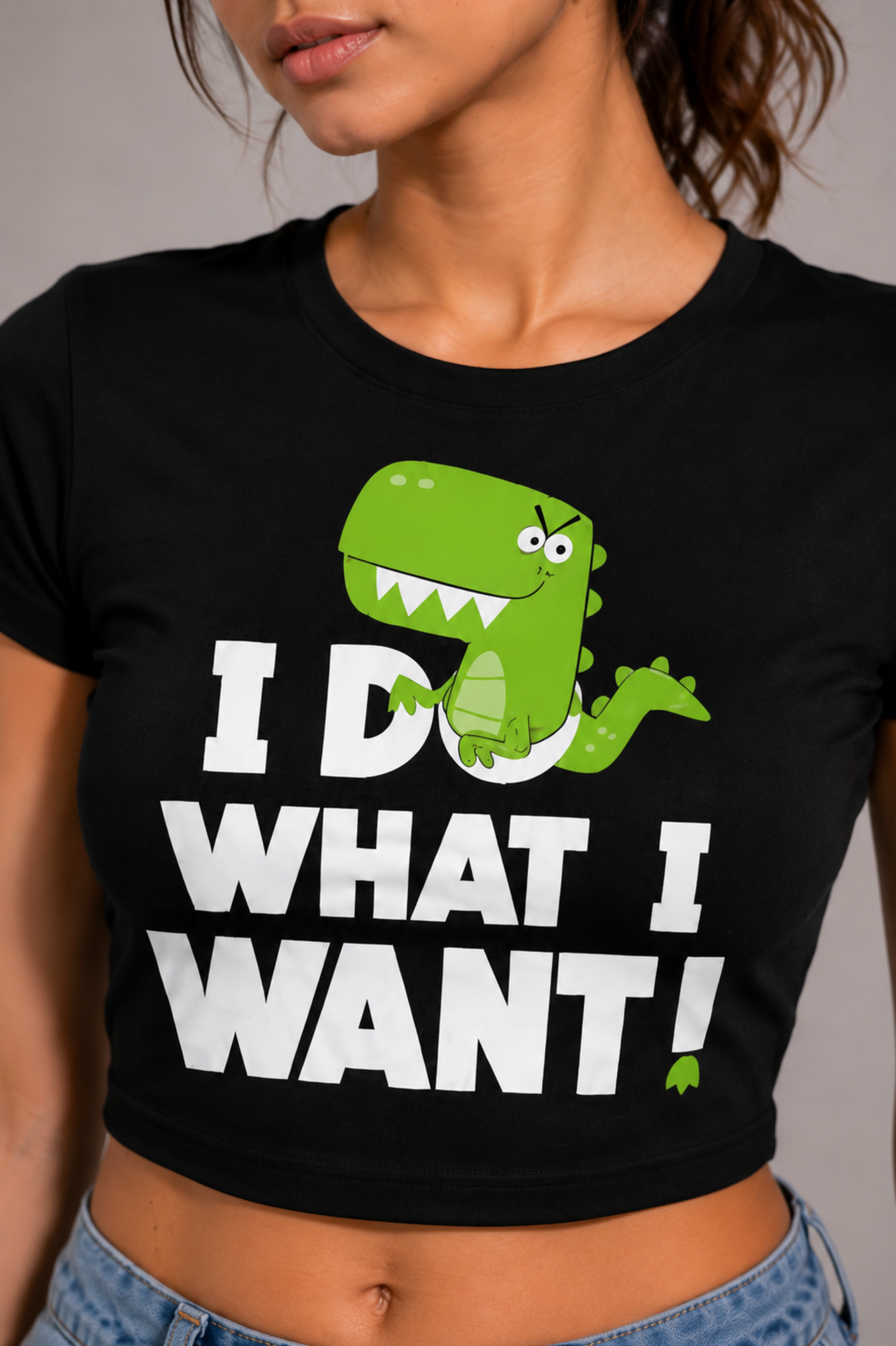Women Black Baby Tee | I Do What I Want