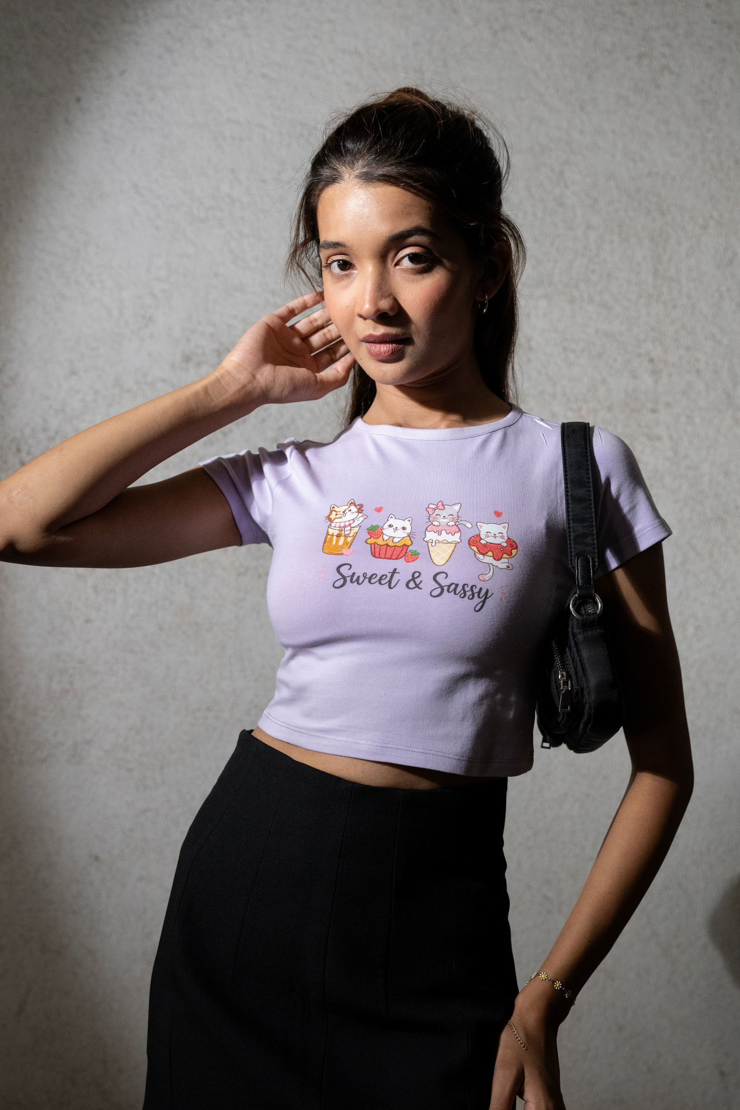 Women Lavender Baby Tee | Sassy Paws