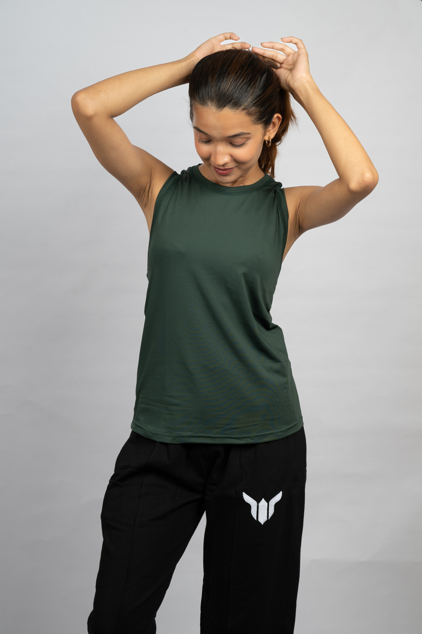 Women Bottle Green Tank Top