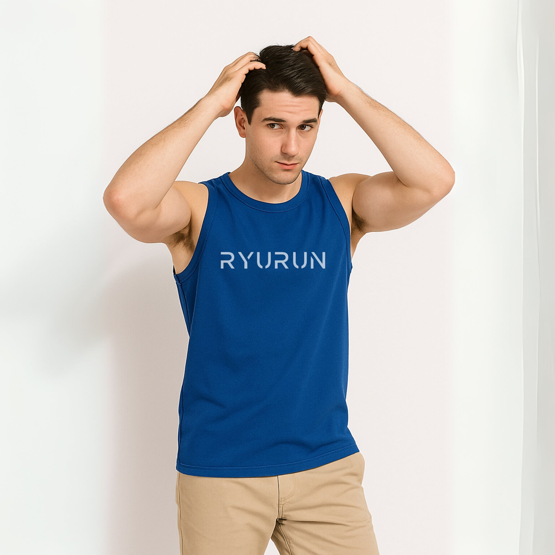 Muscle Mesh Gym Vest | Blue