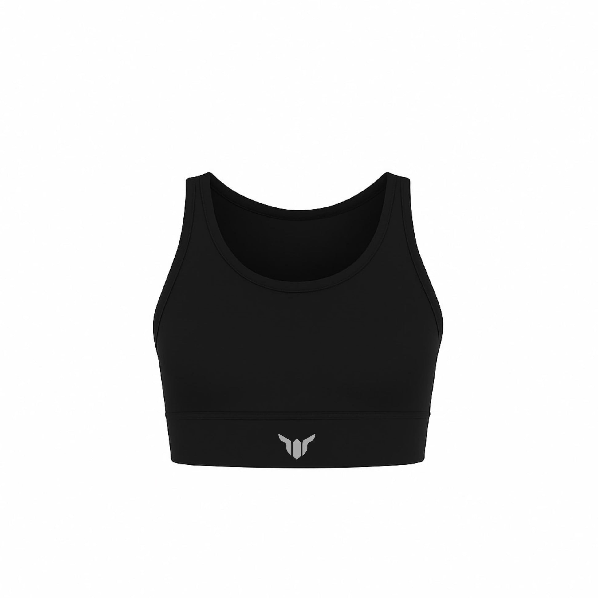 Black Sports Bra Product Mockup – Front View Without Model