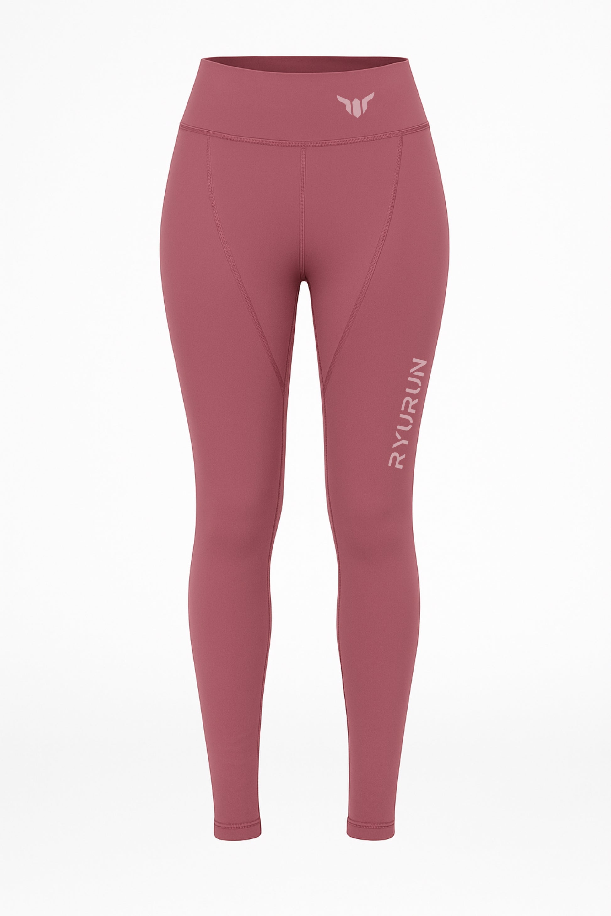 Women's Mauve Leggings – Product Mockup Highlighting Soft Sculpted Waistband and Full-Length Design