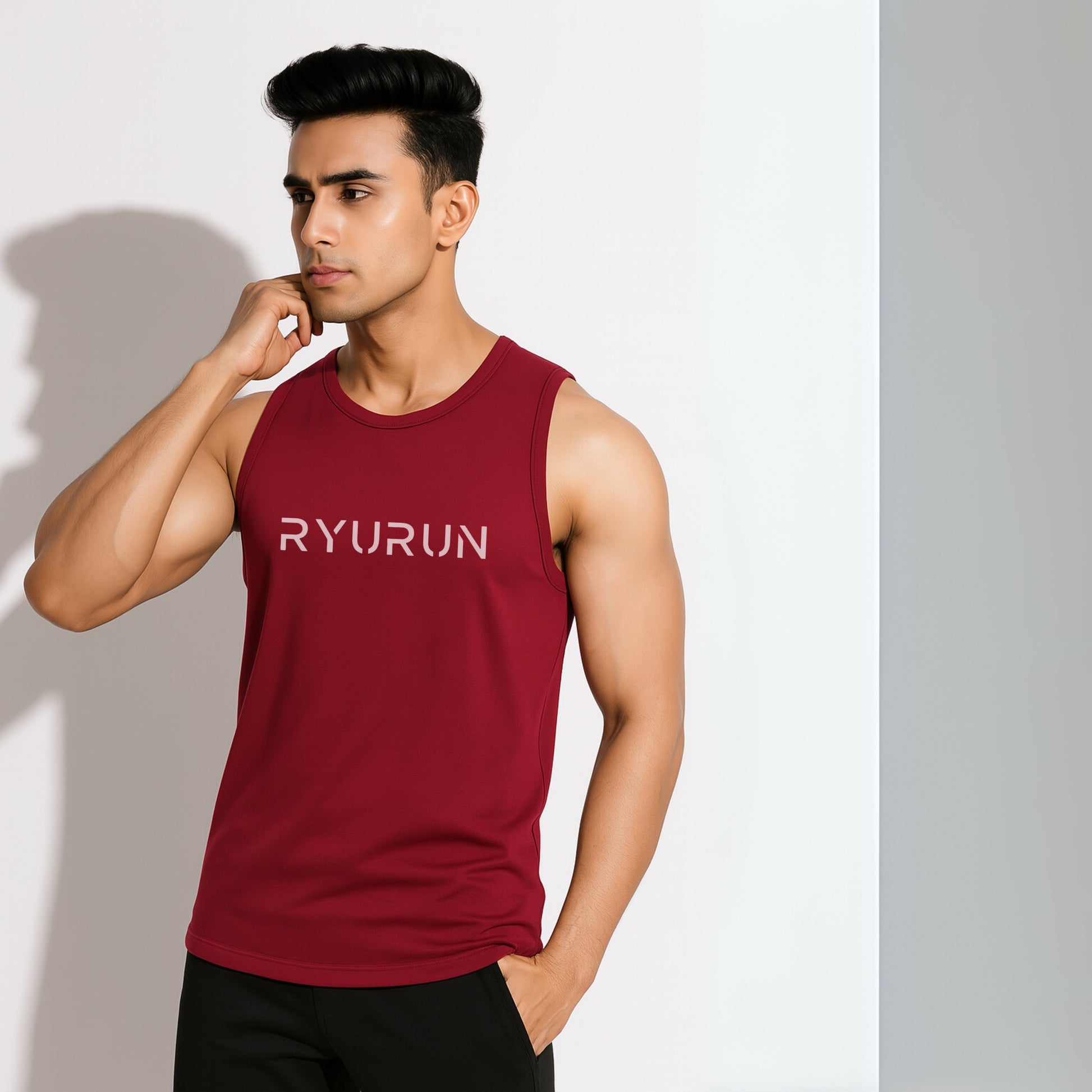 Muscle Mesh Gym Vest | Maroon