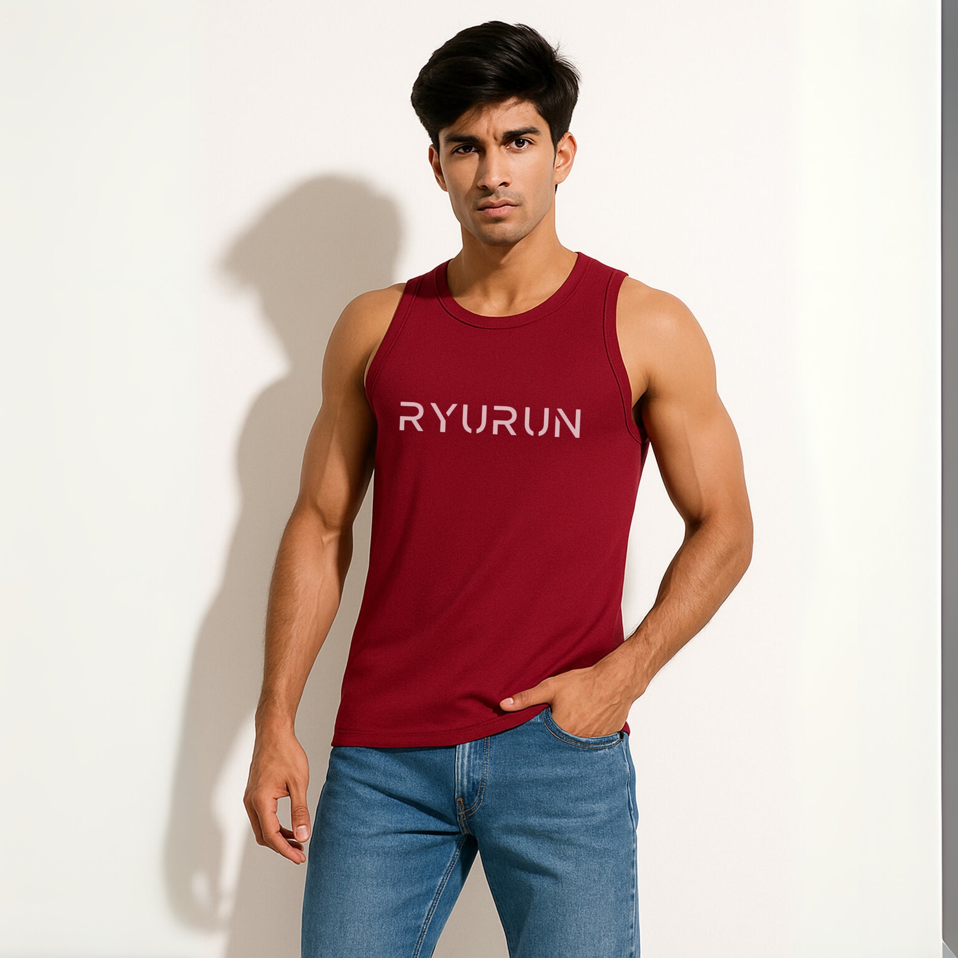 Muscle Mesh Gym Vest | Maroon