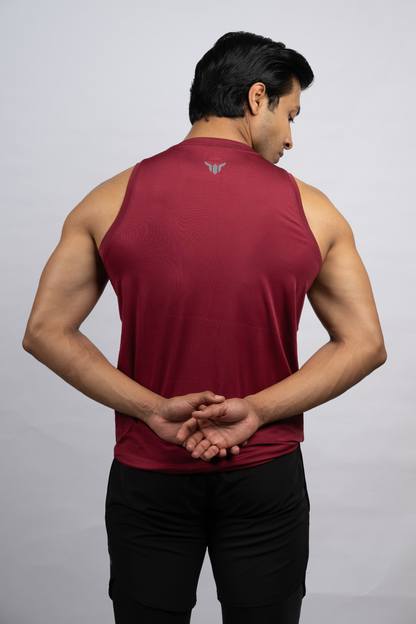 Muscle Mesh Gym Vest | Maroon
