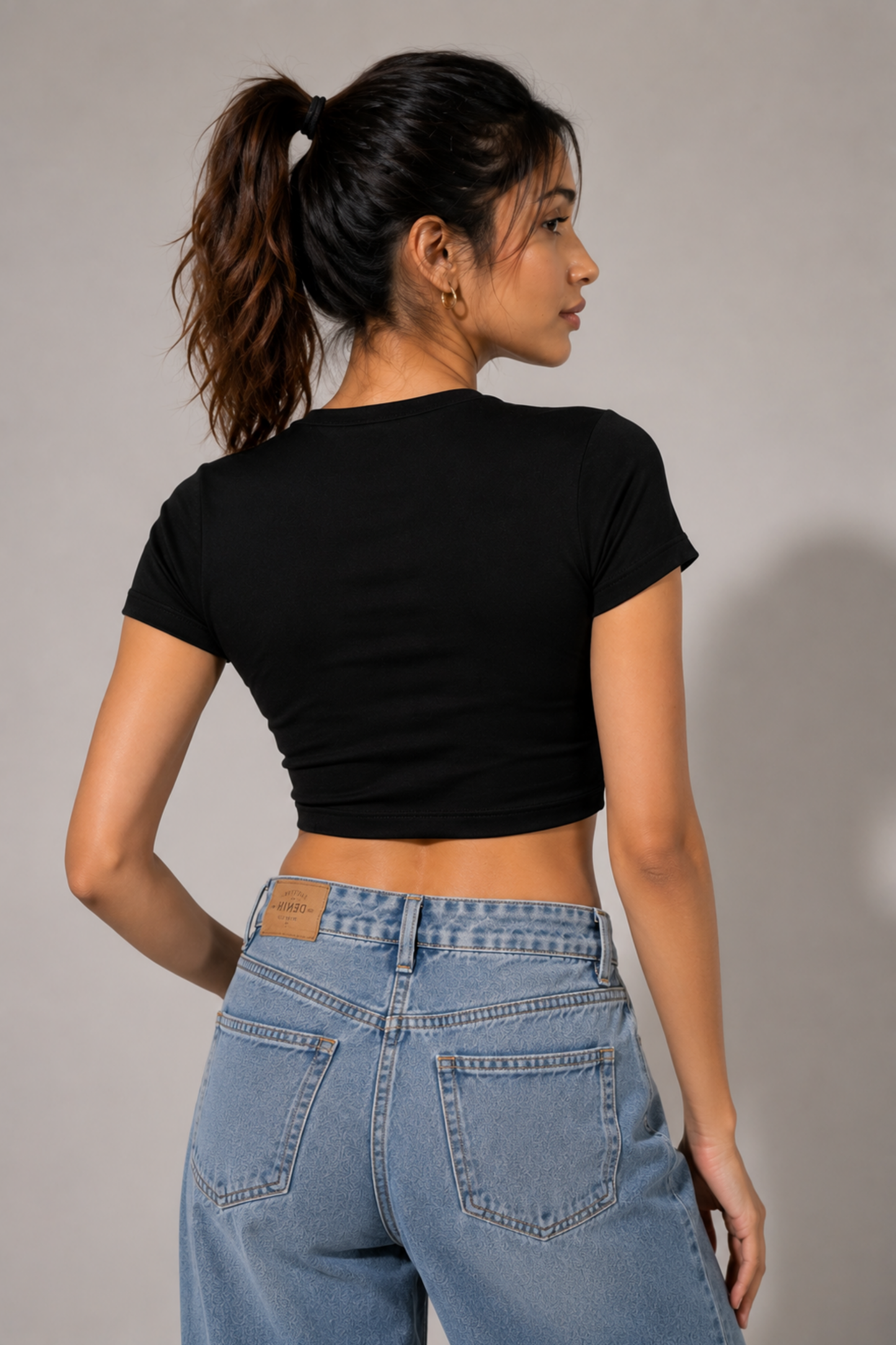 Women Black Baby Tee | Freedom
