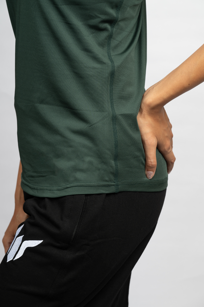 Women Bottle Green Tank Top
