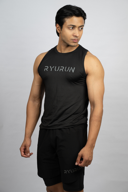 Muscle Mesh Gym Vest | Black