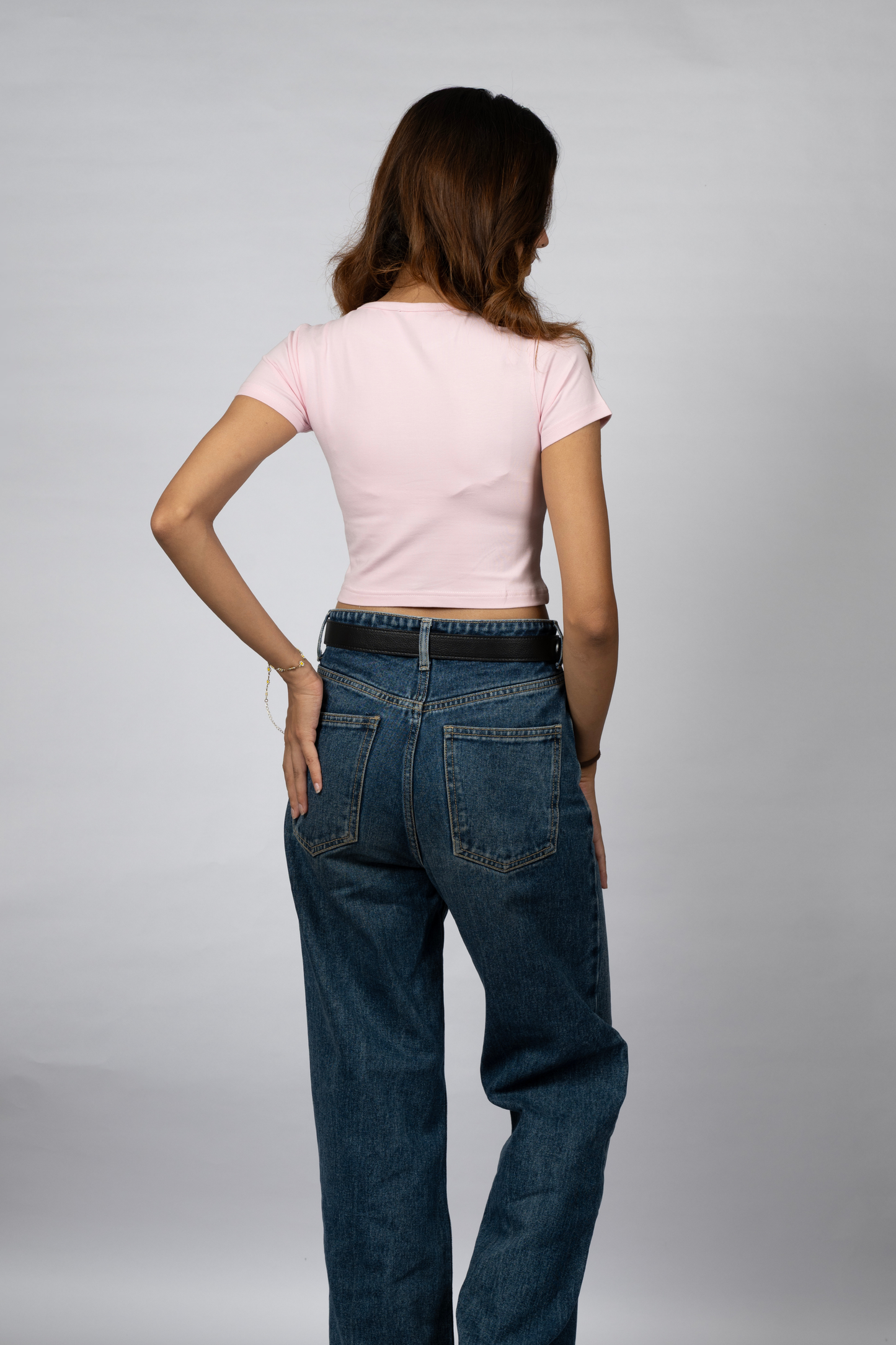 Women Pink Baby Tee
