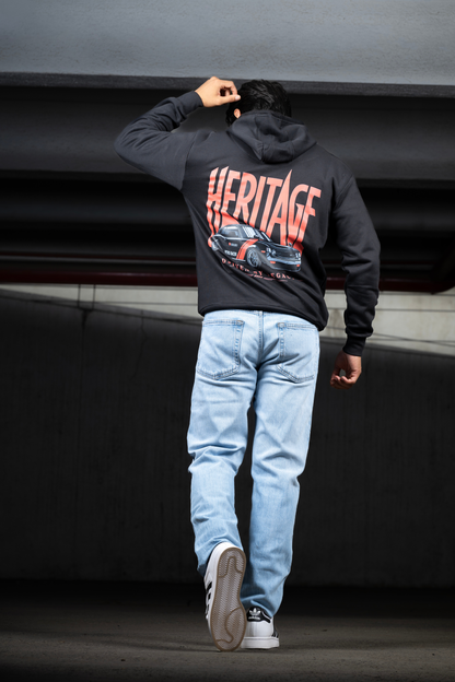 Men Solid Black Hoodie | Redline Heritage