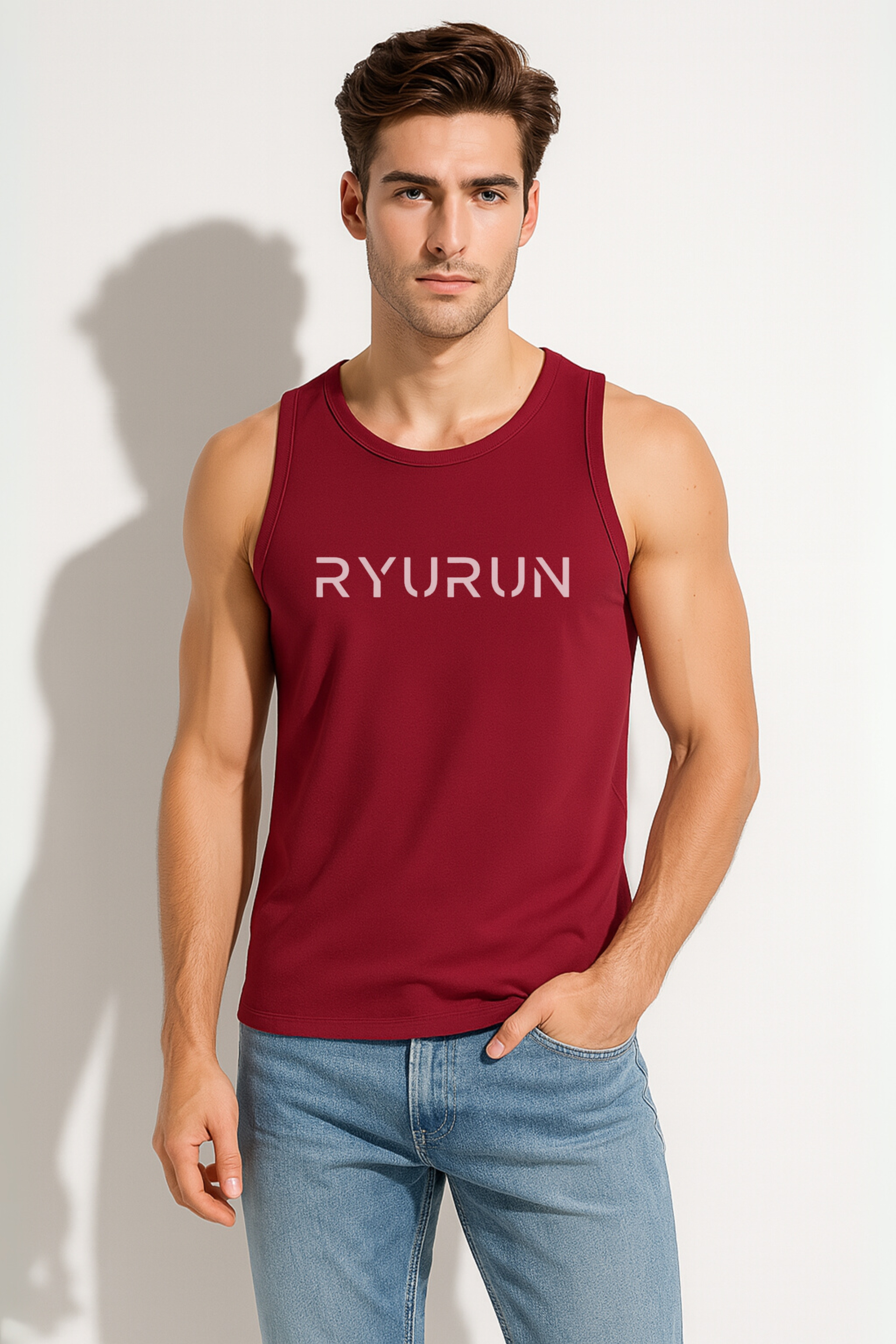 Muscle Mesh Gym Vest | Maroon