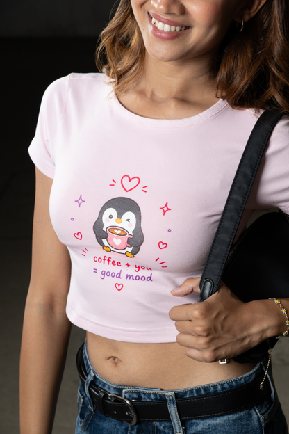 Women Pink Baby Tee | Love Brew