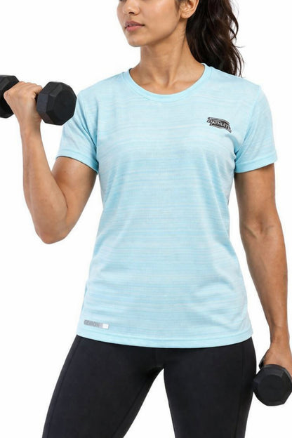 Women Sky Blue Active T-Shirt
