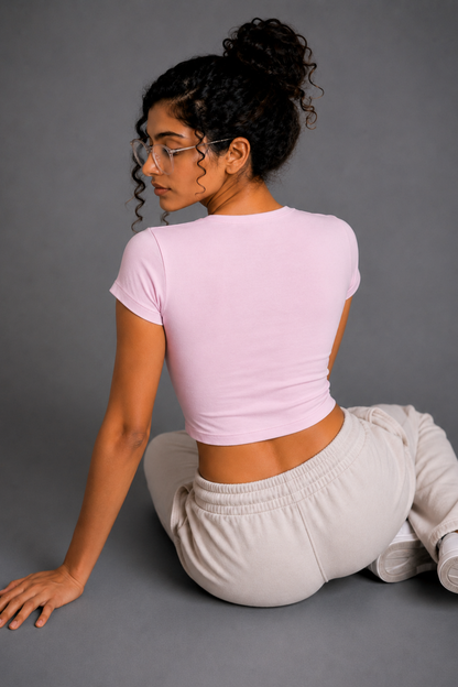 Women Pink Baby Tee | Cherry