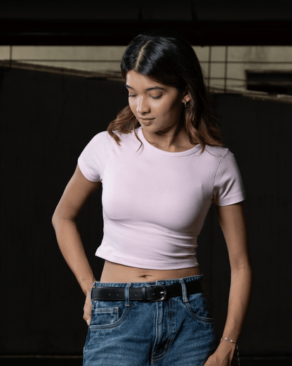 Women Pink Baby Tee