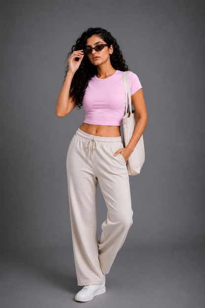 Women Pink Baby Tee