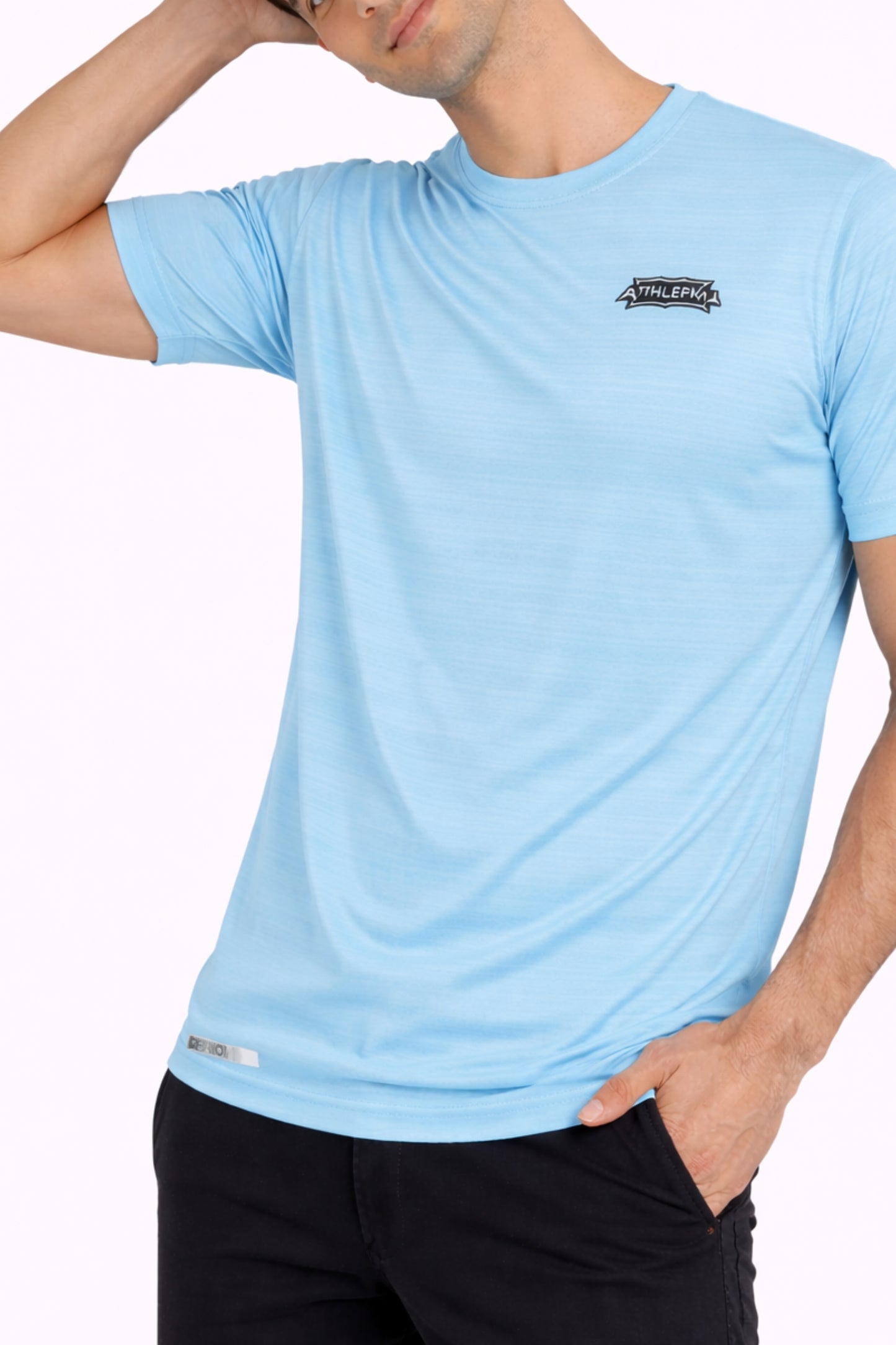 Men Sky Blue Active T-Shirt