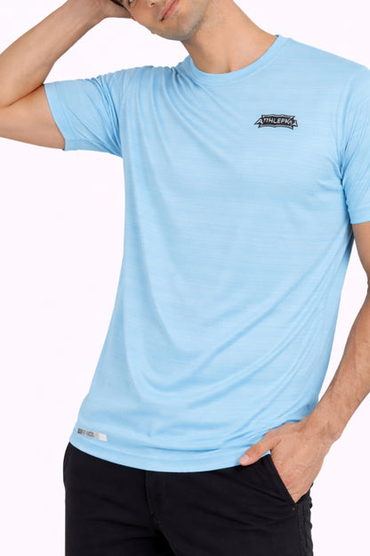 Men Sky Blue Active T-Shirt