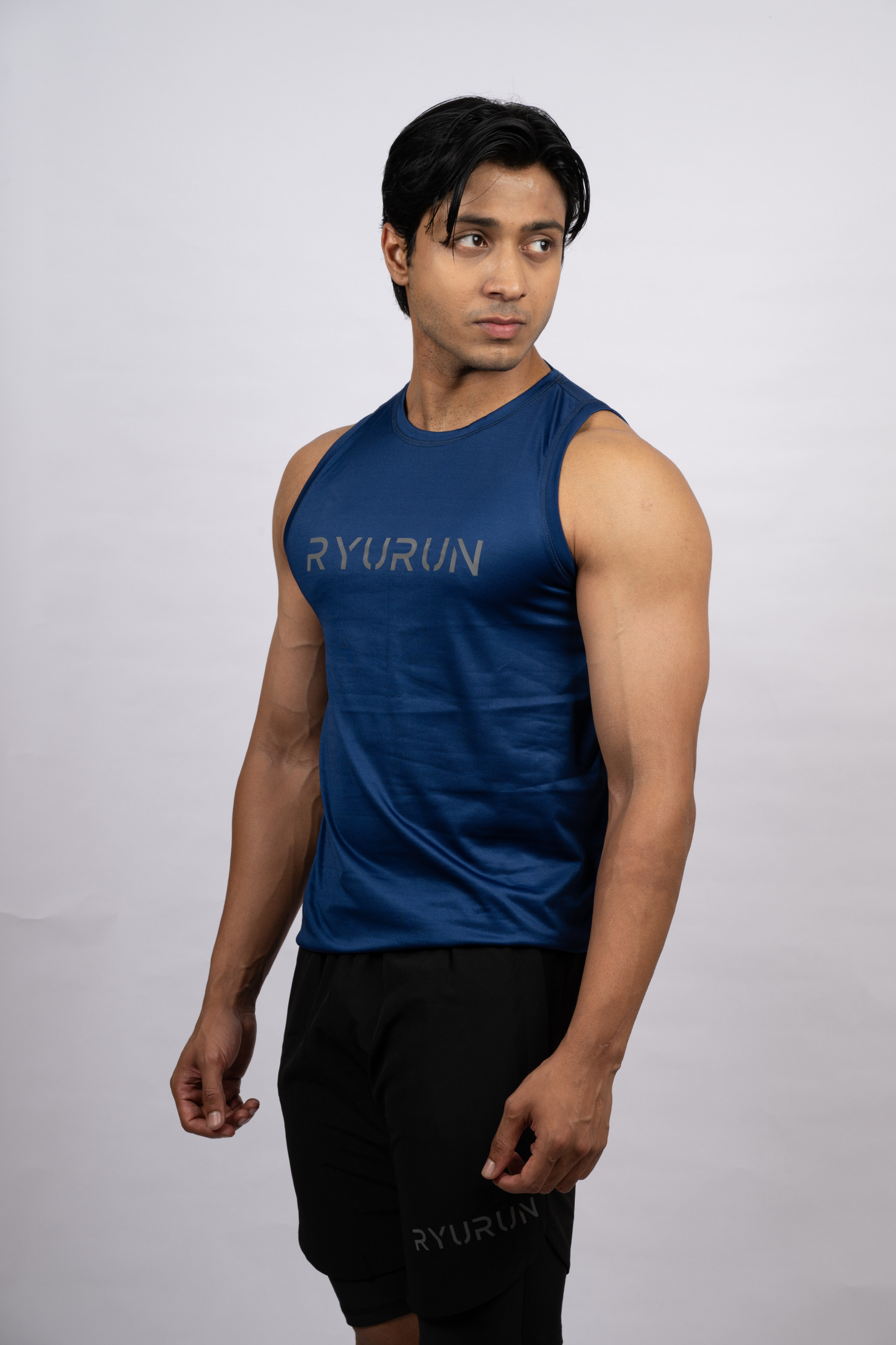 Muscle Mesh Gym Vest | Blue