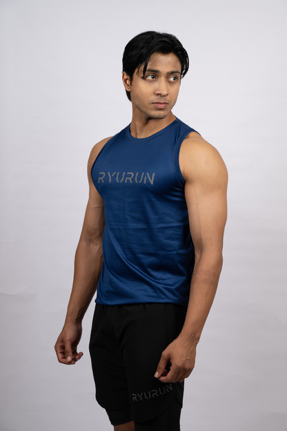 Muscle Mesh Gym Vest | Blue