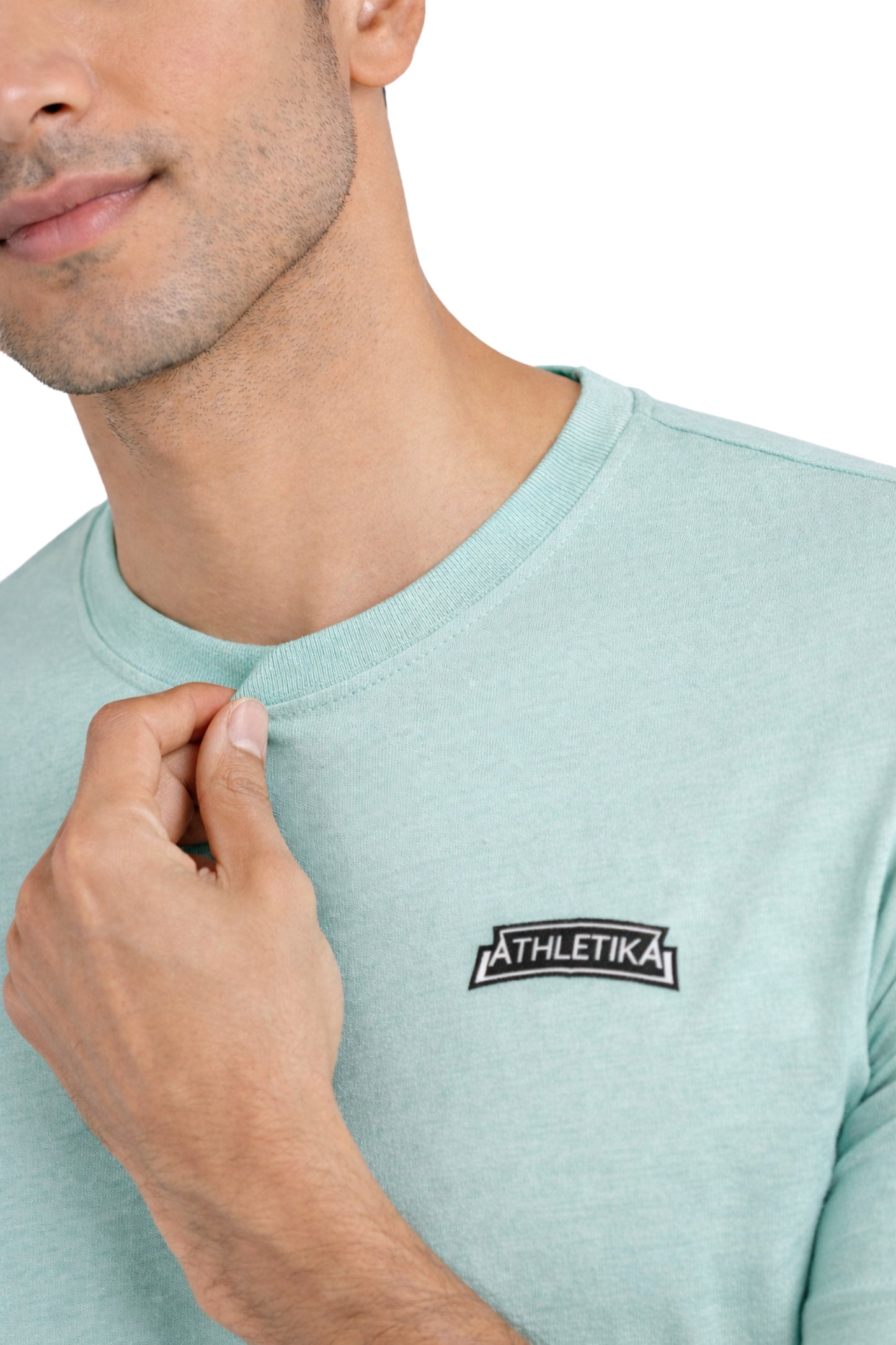 Men Sage Green Active T-Shirt