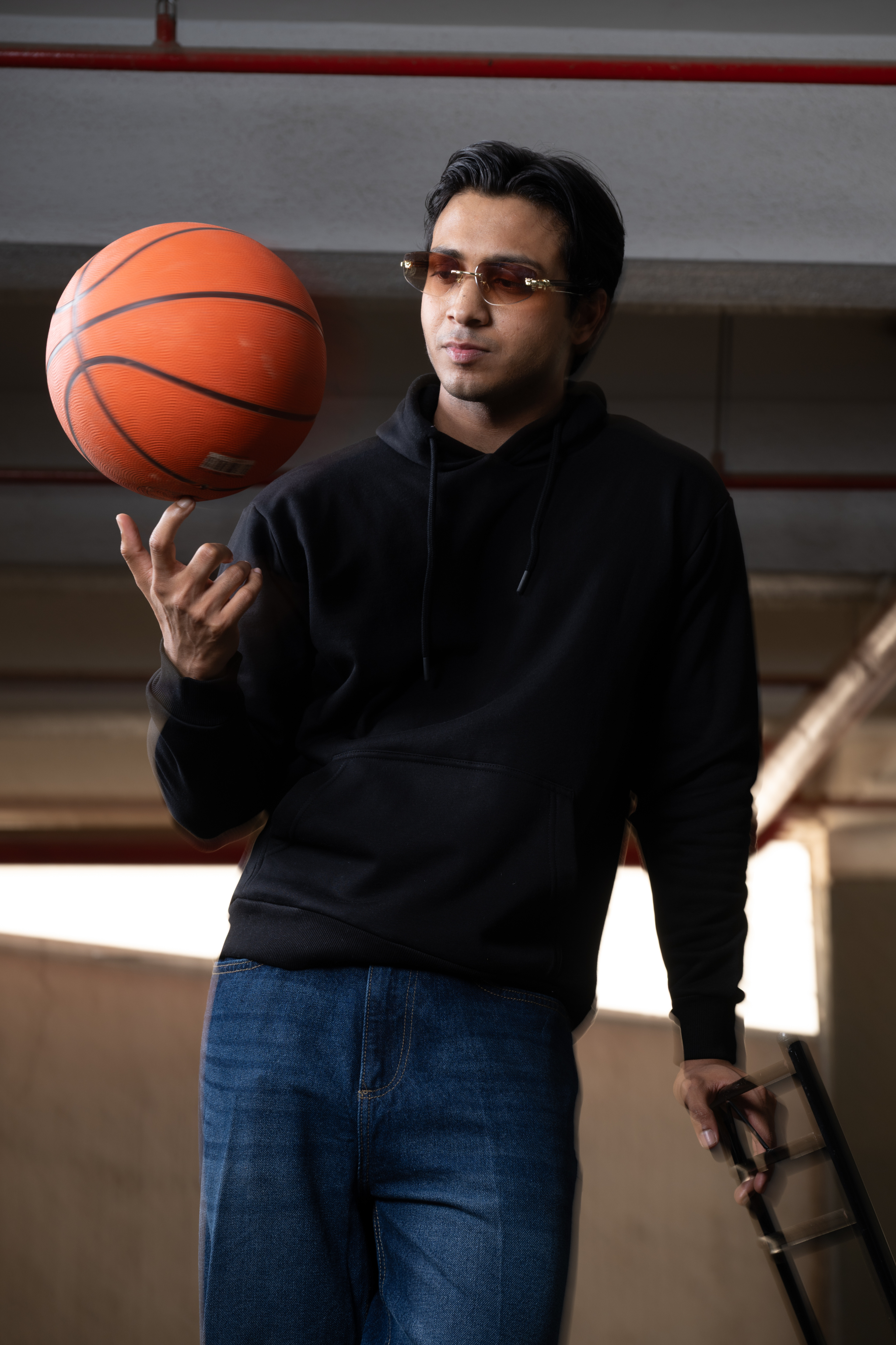 Men Solid Black Hoodie