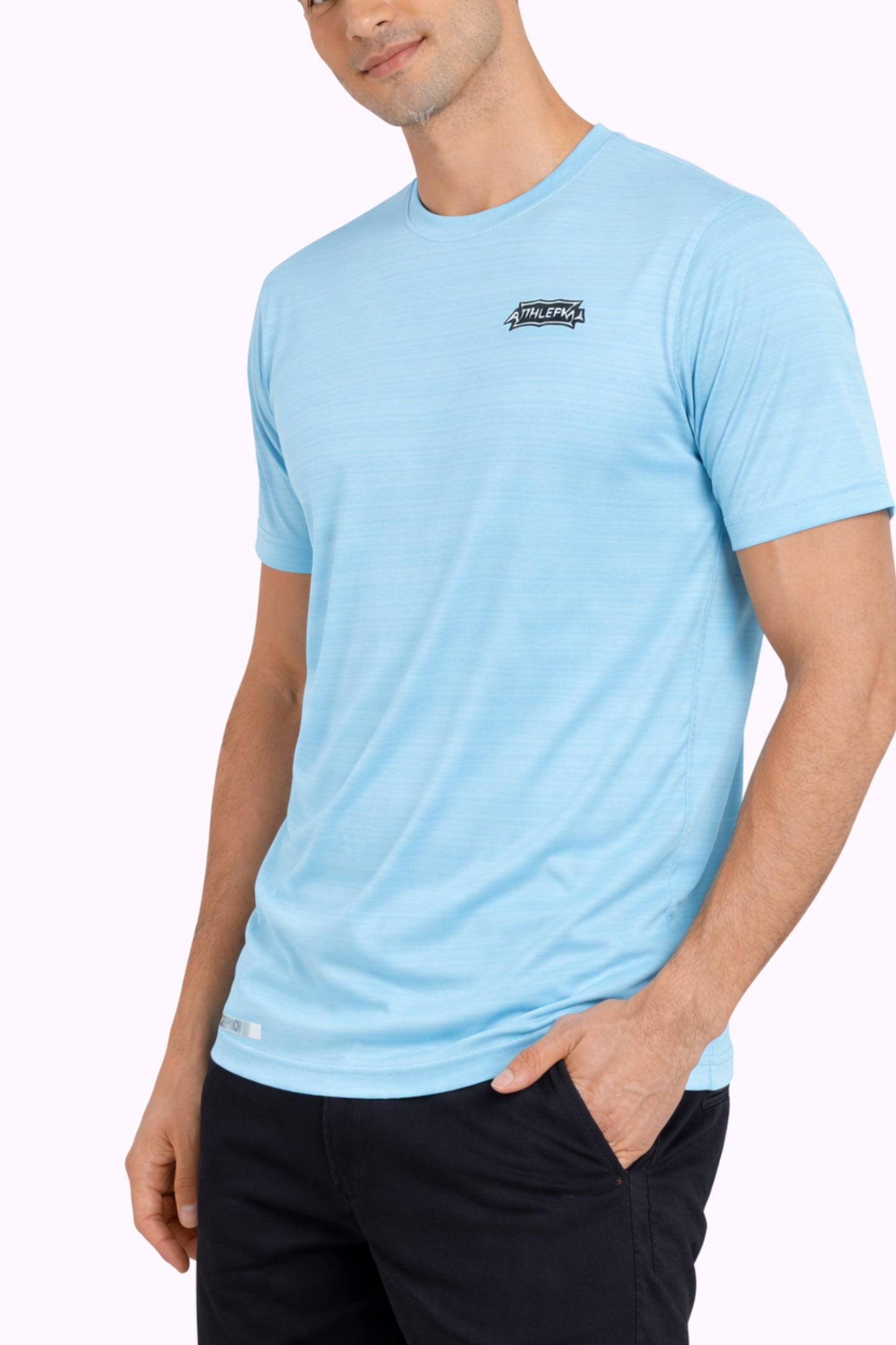 Men Sky Blue Active T-Shirt