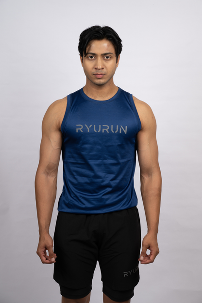 Muscle Mesh Gym Vest | Blue