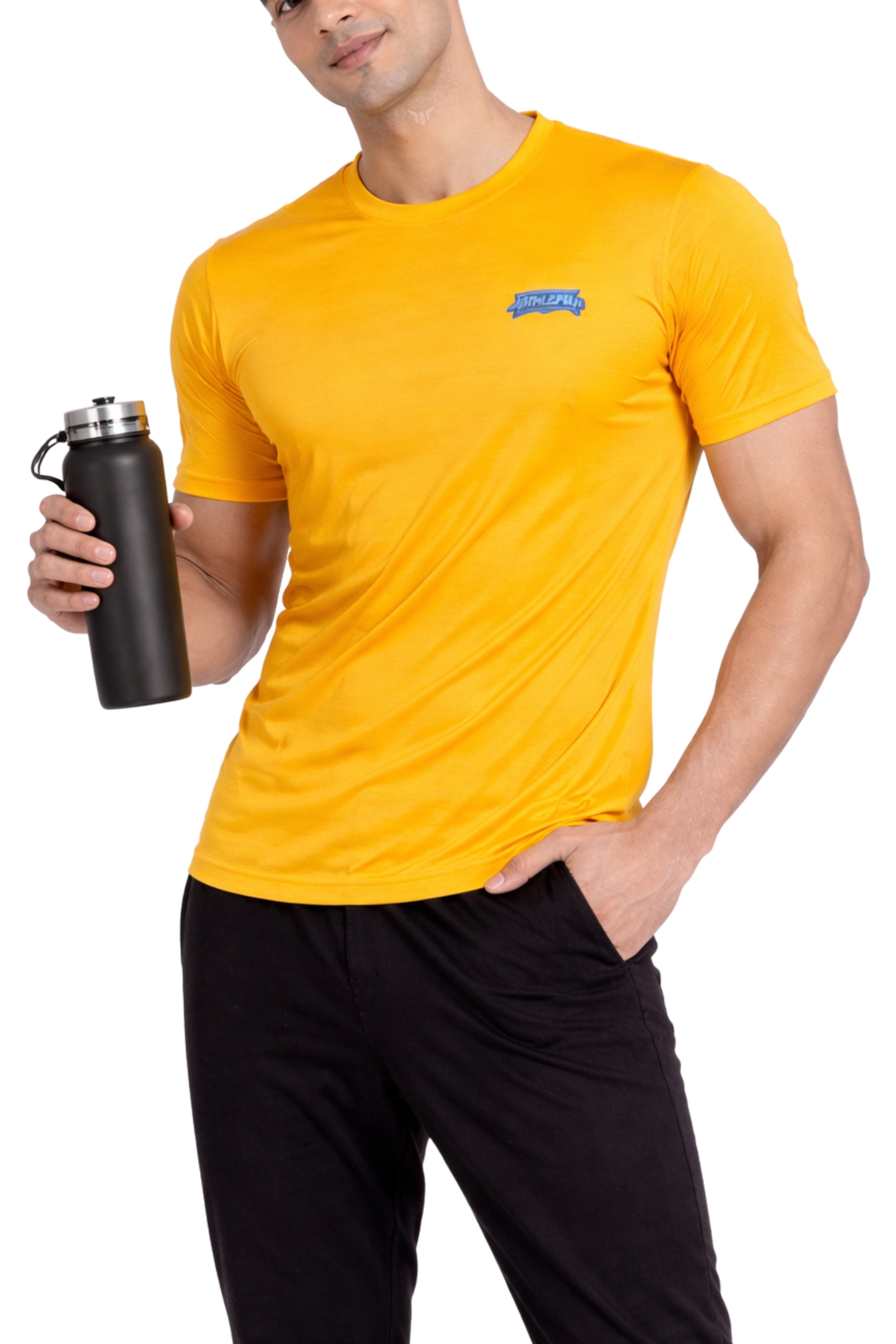Men Yellow Active T-Shirt