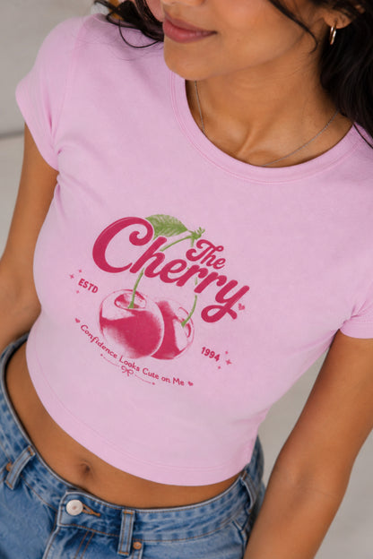 Women Pink Baby Tee | Cherry