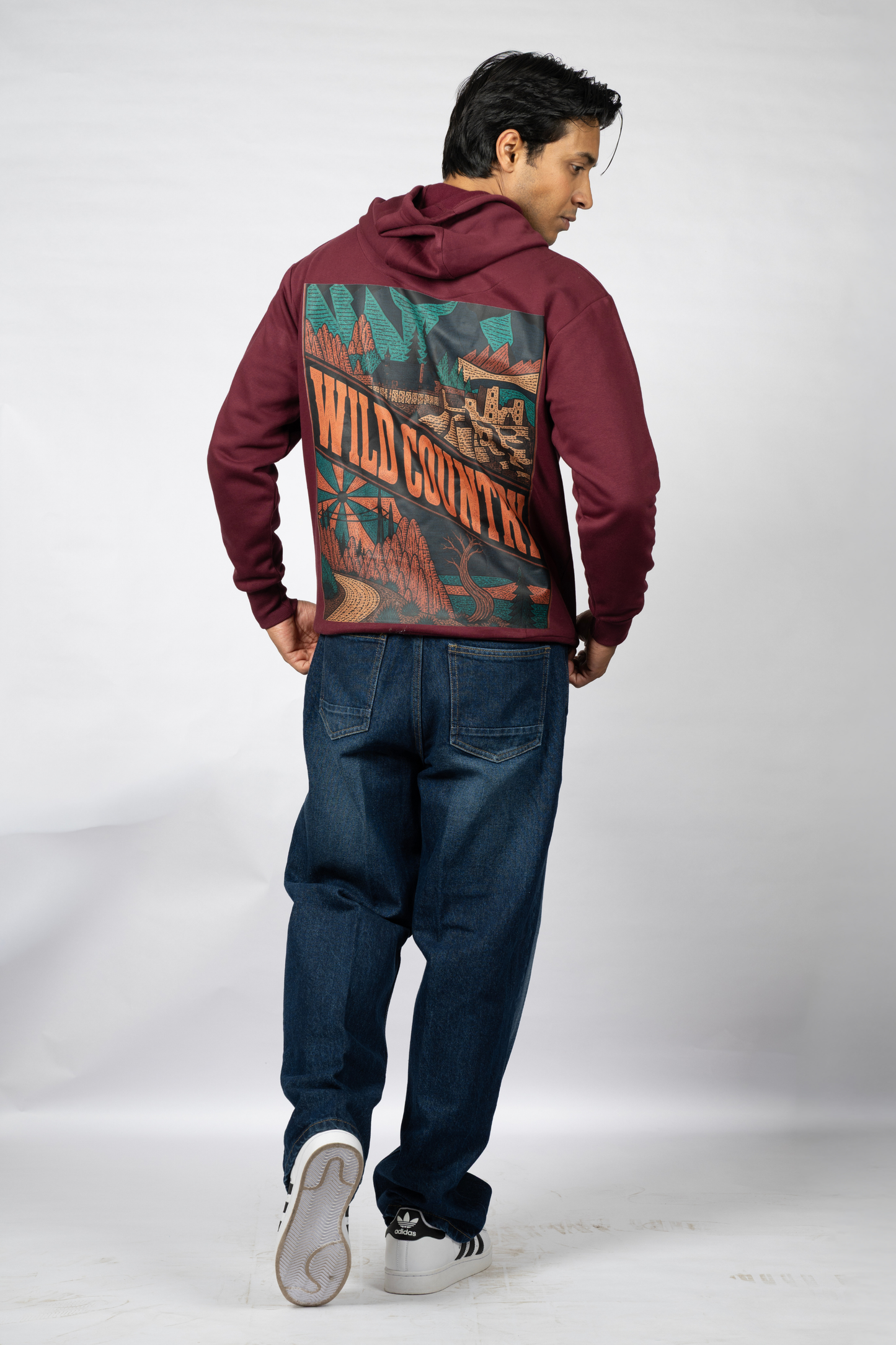 Men Solid Maroon Hoodie | Wild Haven