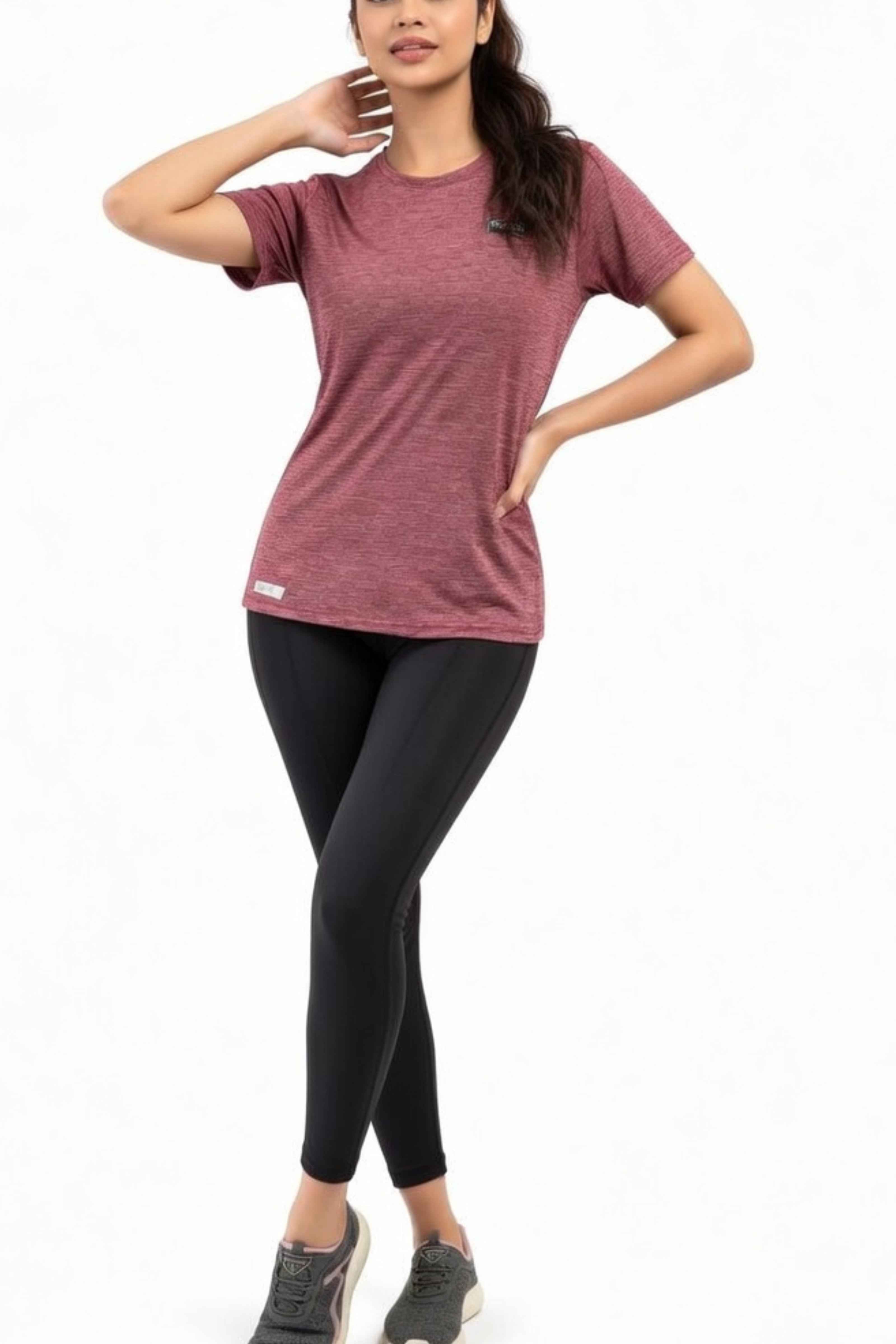 Women Red Active T-Shirt