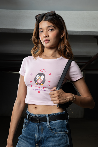 Women Pink Baby Tee | Love Brew