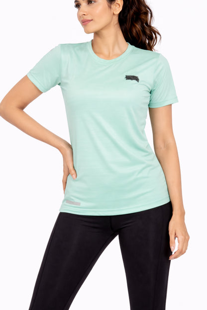 Women Sage Green Active T-Shirt