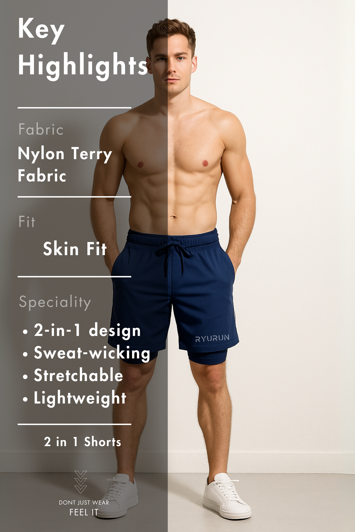 2 IN 1 Shift Short | Navy Blue