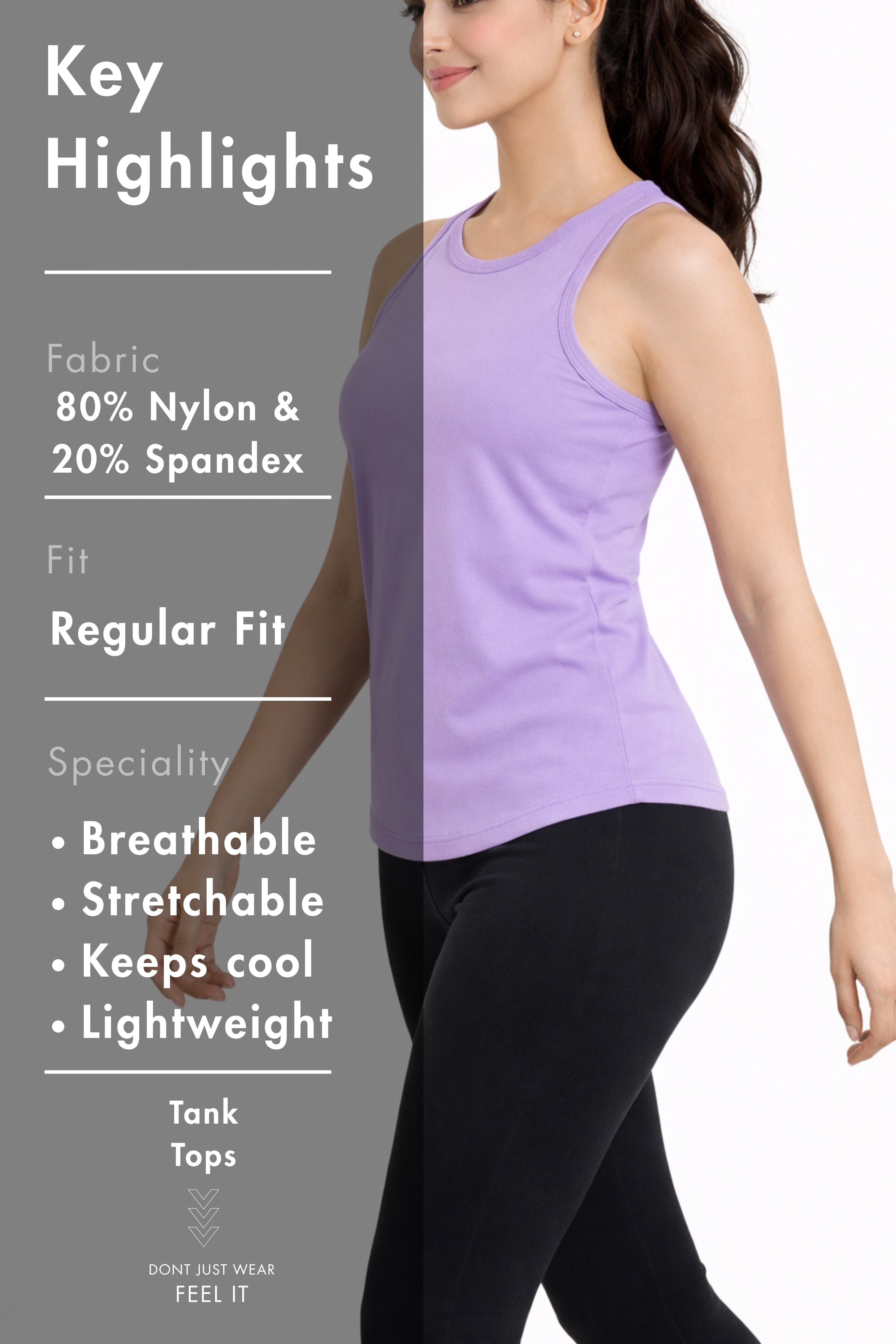 Women Lavender Tank Top