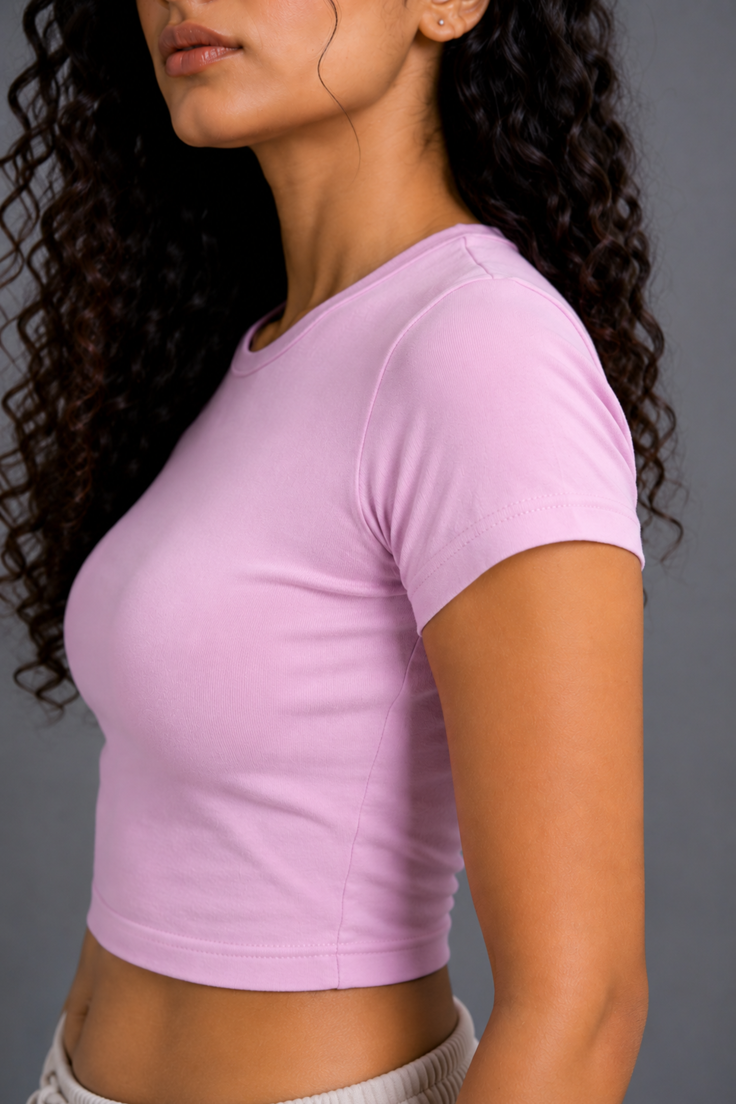 Women Pink Baby Tee