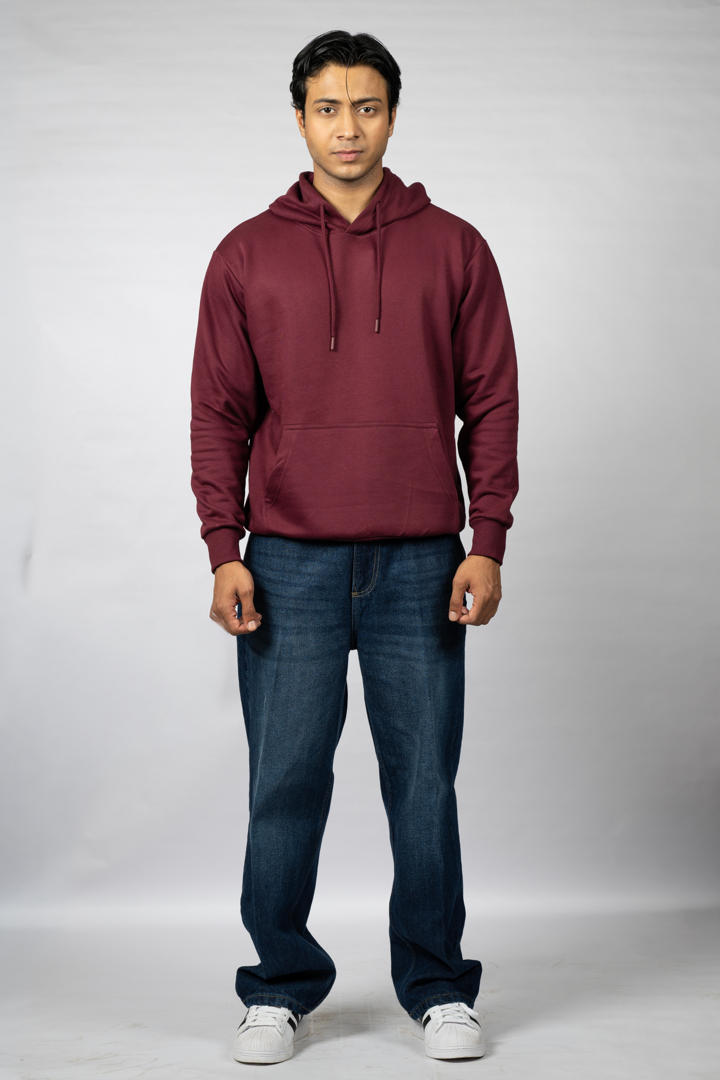 Men Solid Maroon Hoodie | Wild Haven
