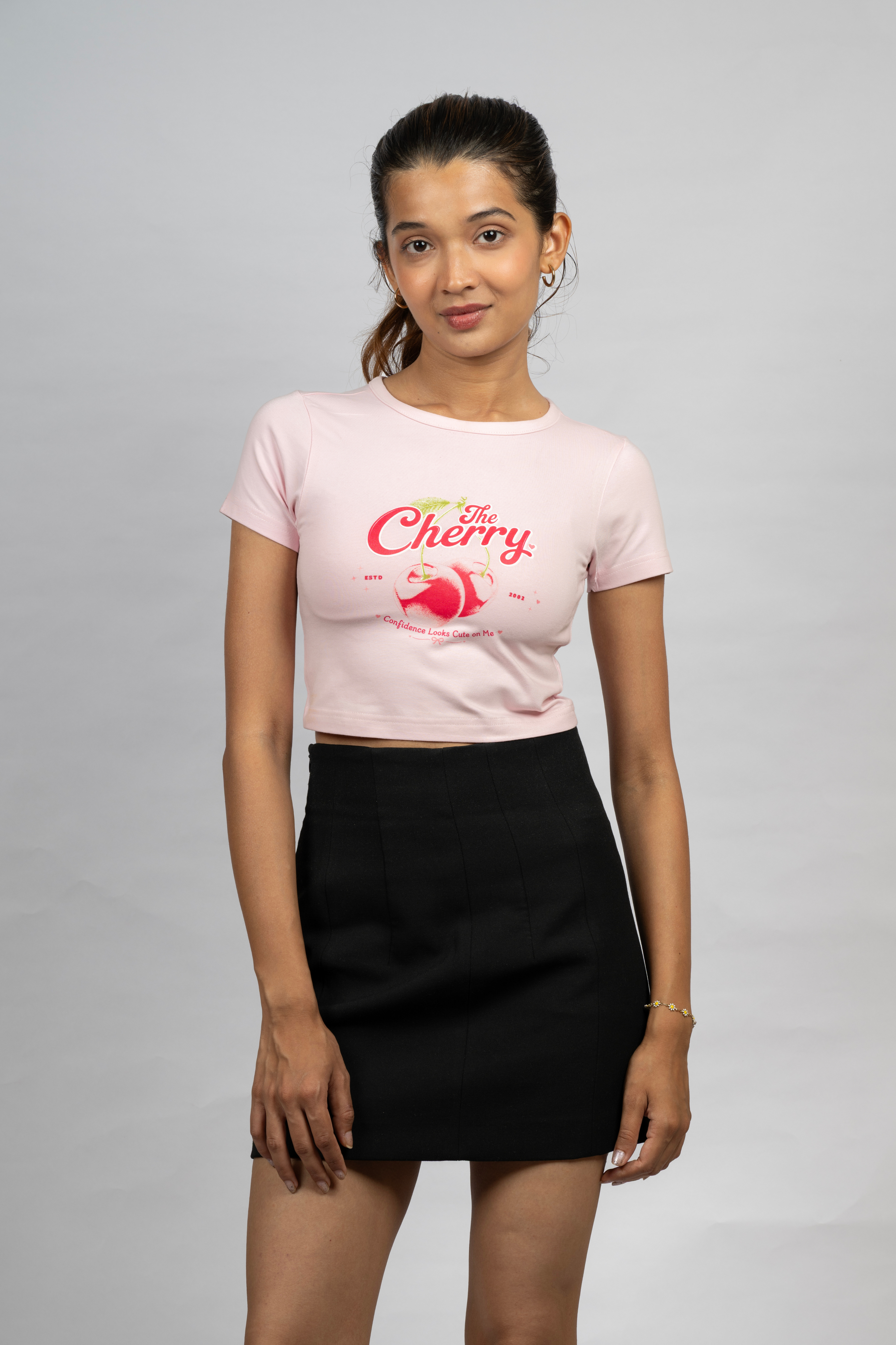 Women Pink Baby Tee | Cherry