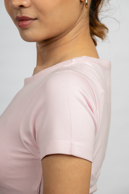 Women Pink Baby Tee | Love Brew