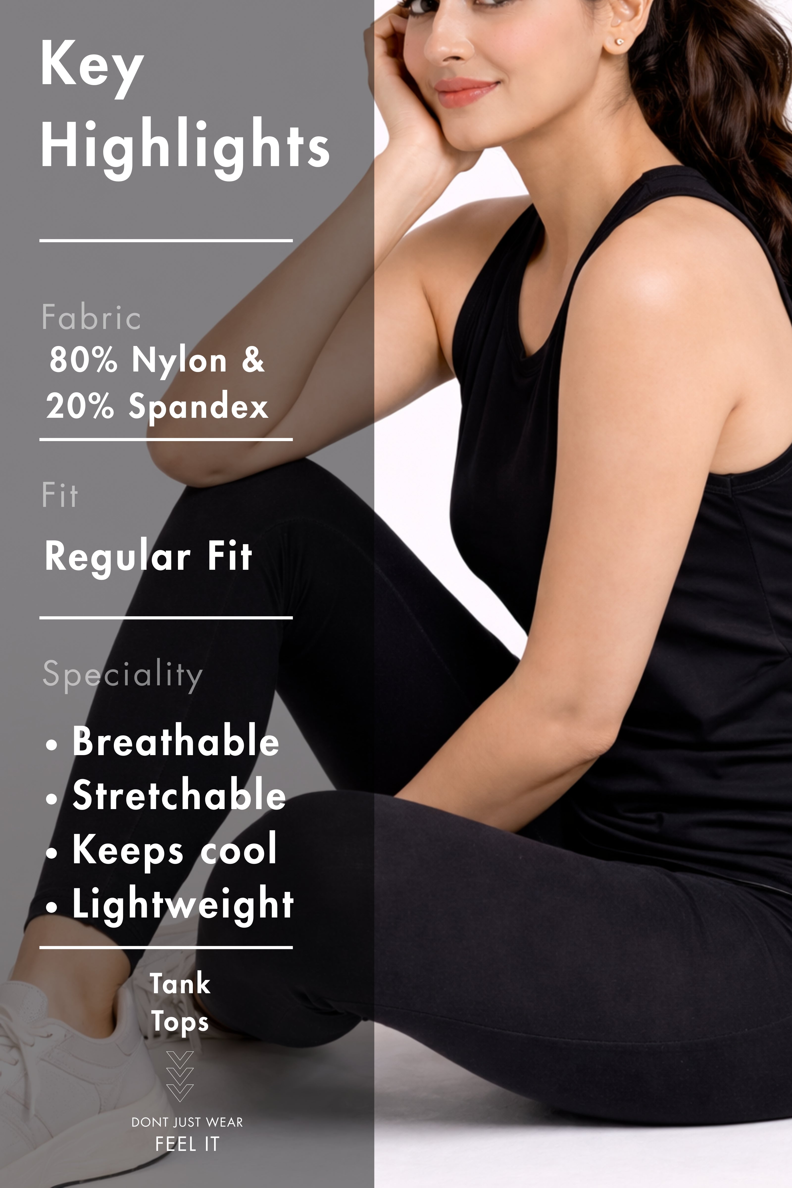 Women Black Tank Top