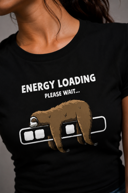 Women Black Baby Tee | Energy Loading
