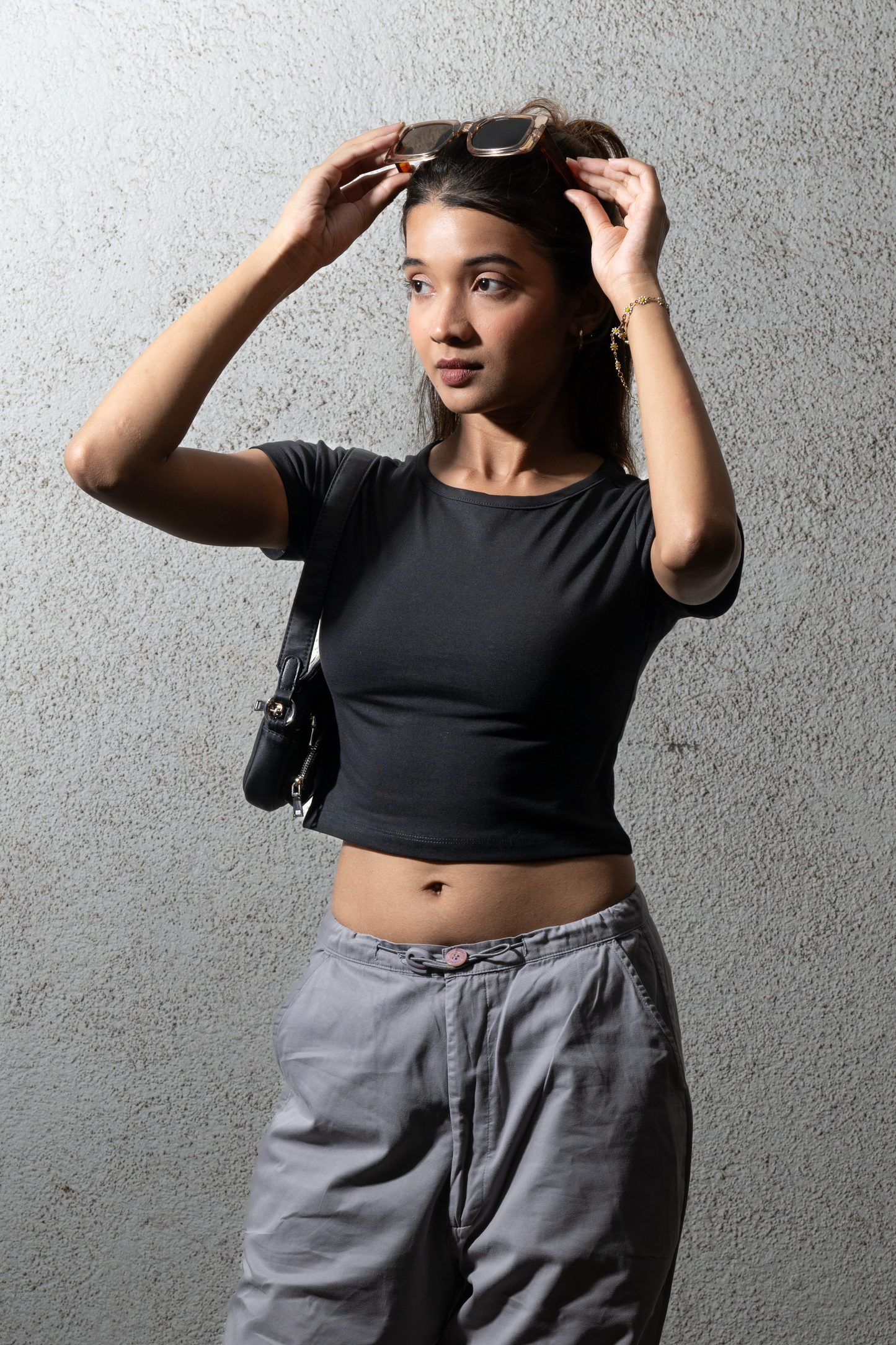 Women Black Baby Tee