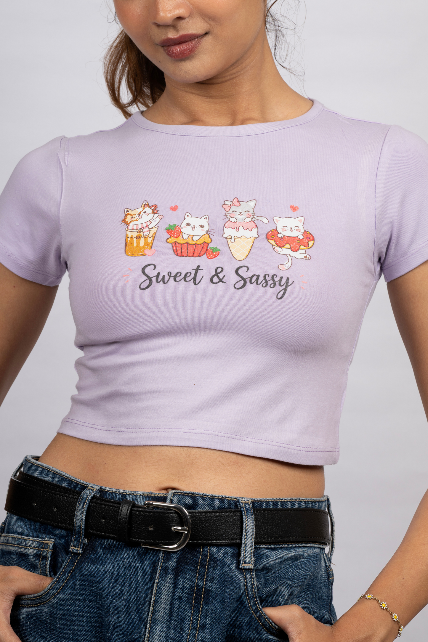 Women Lavender Baby Tee | Sassy Paws