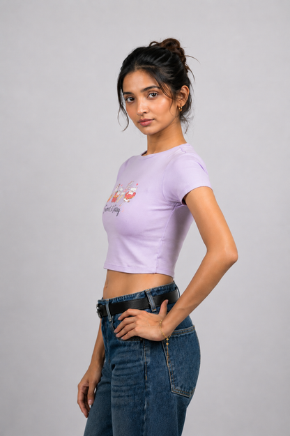 Women Lavender Baby Tee | Sassy Paws