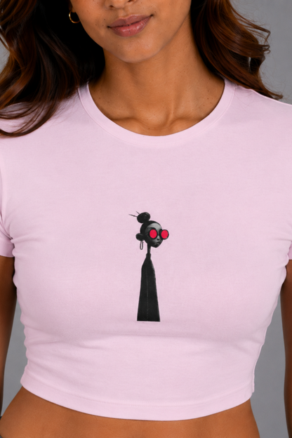 Women Pink Baby Tee | Minimal Girl