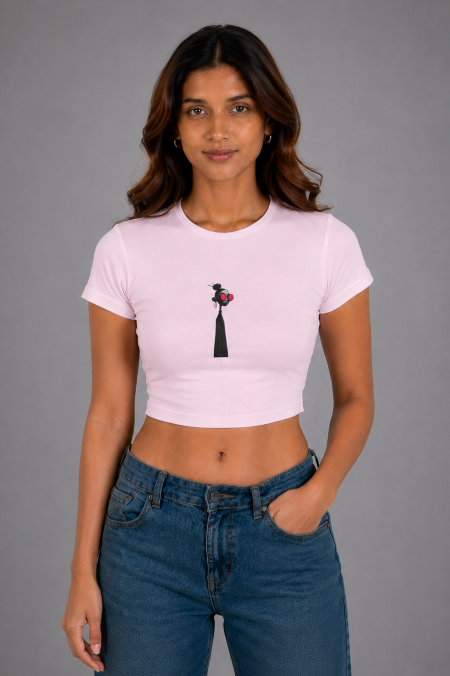 Women Pink Baby Tee | Minimal Girl