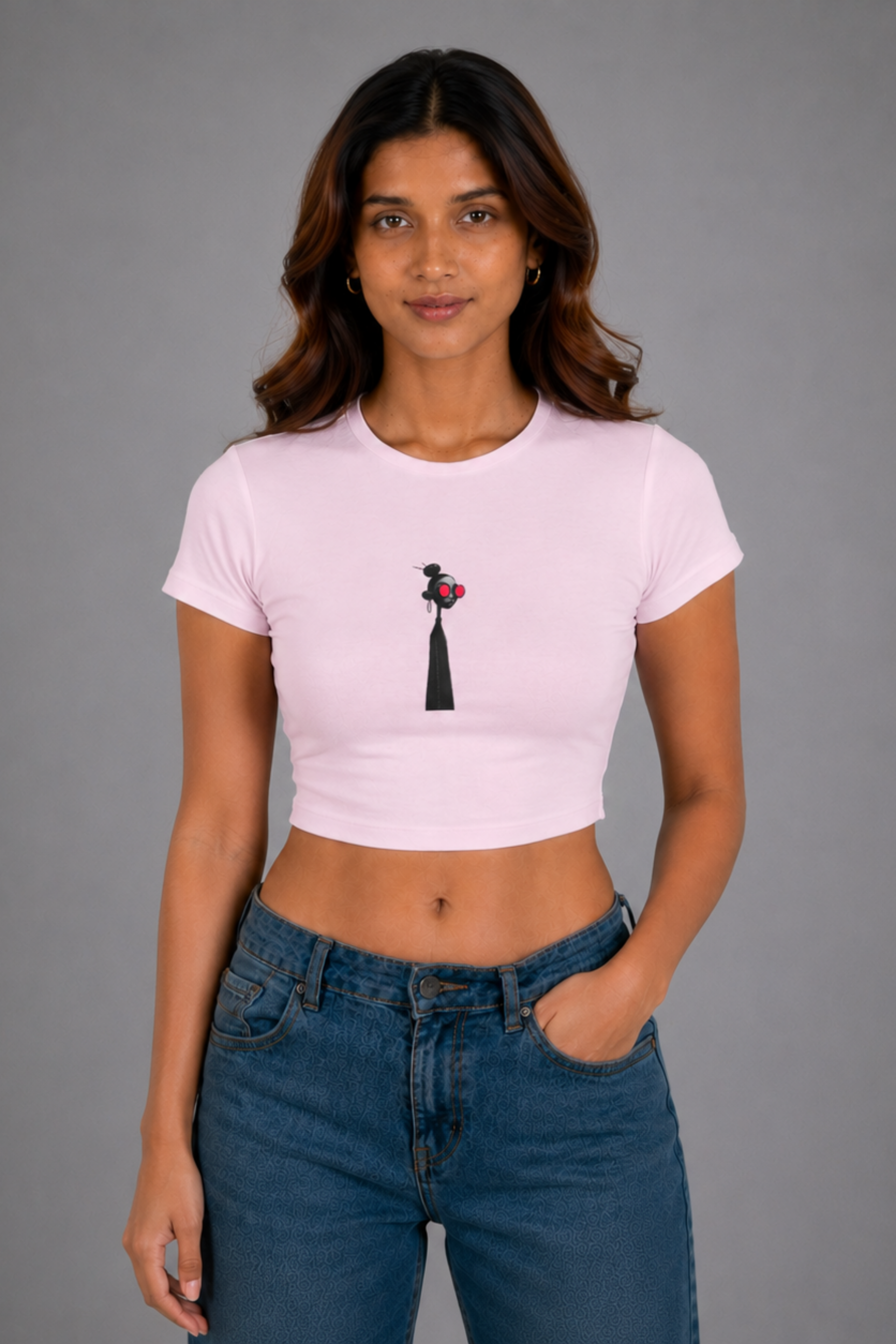 Women Pink Baby Tee | Minimal Girl