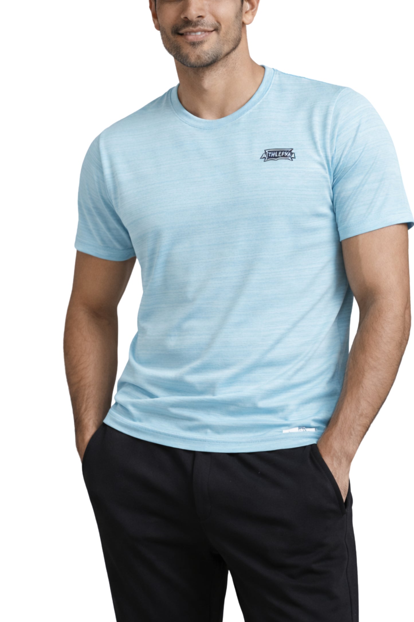 Men Sky Blue Active T-Shirt