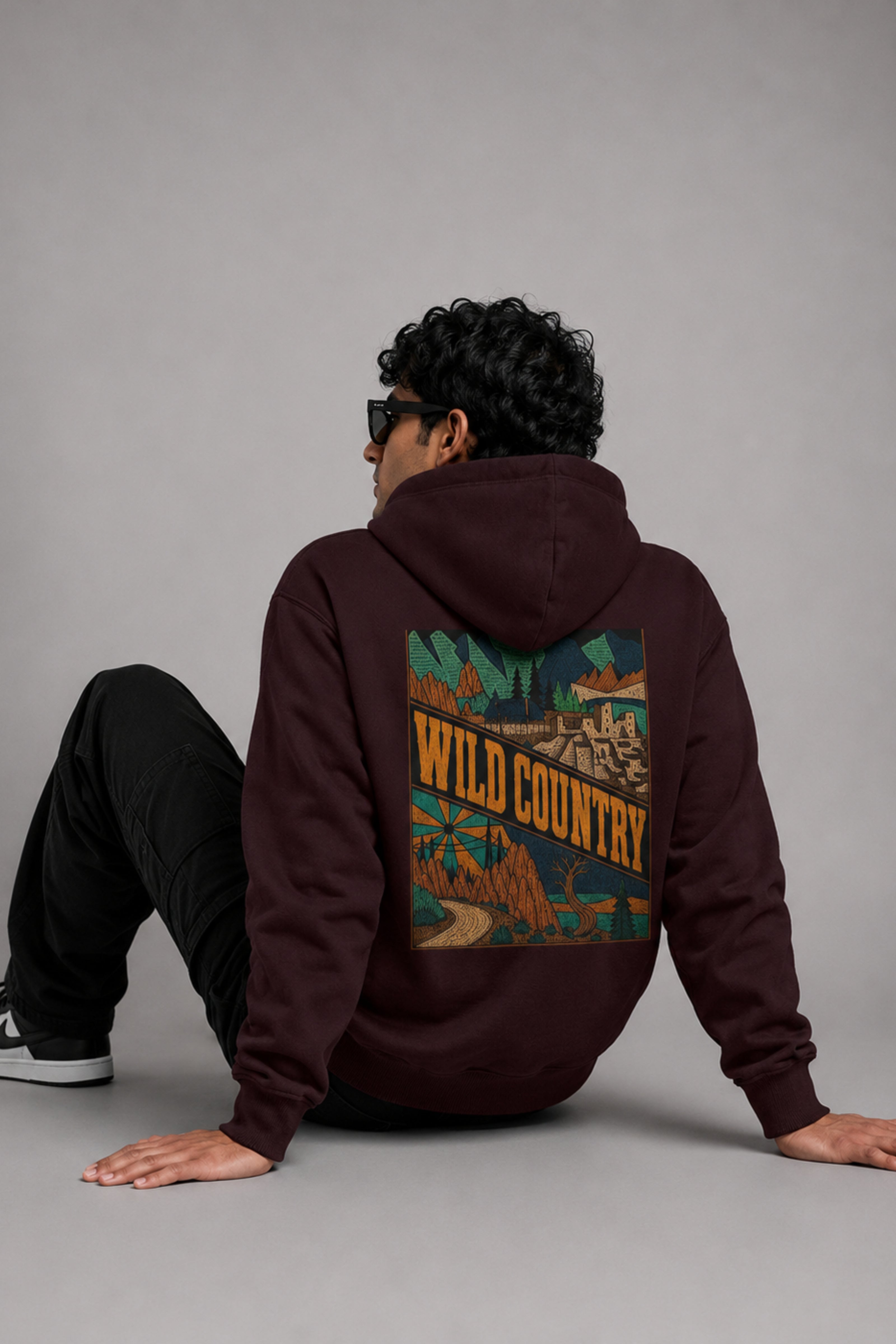 Men Solid Maroon Hoodie | Wild Haven
